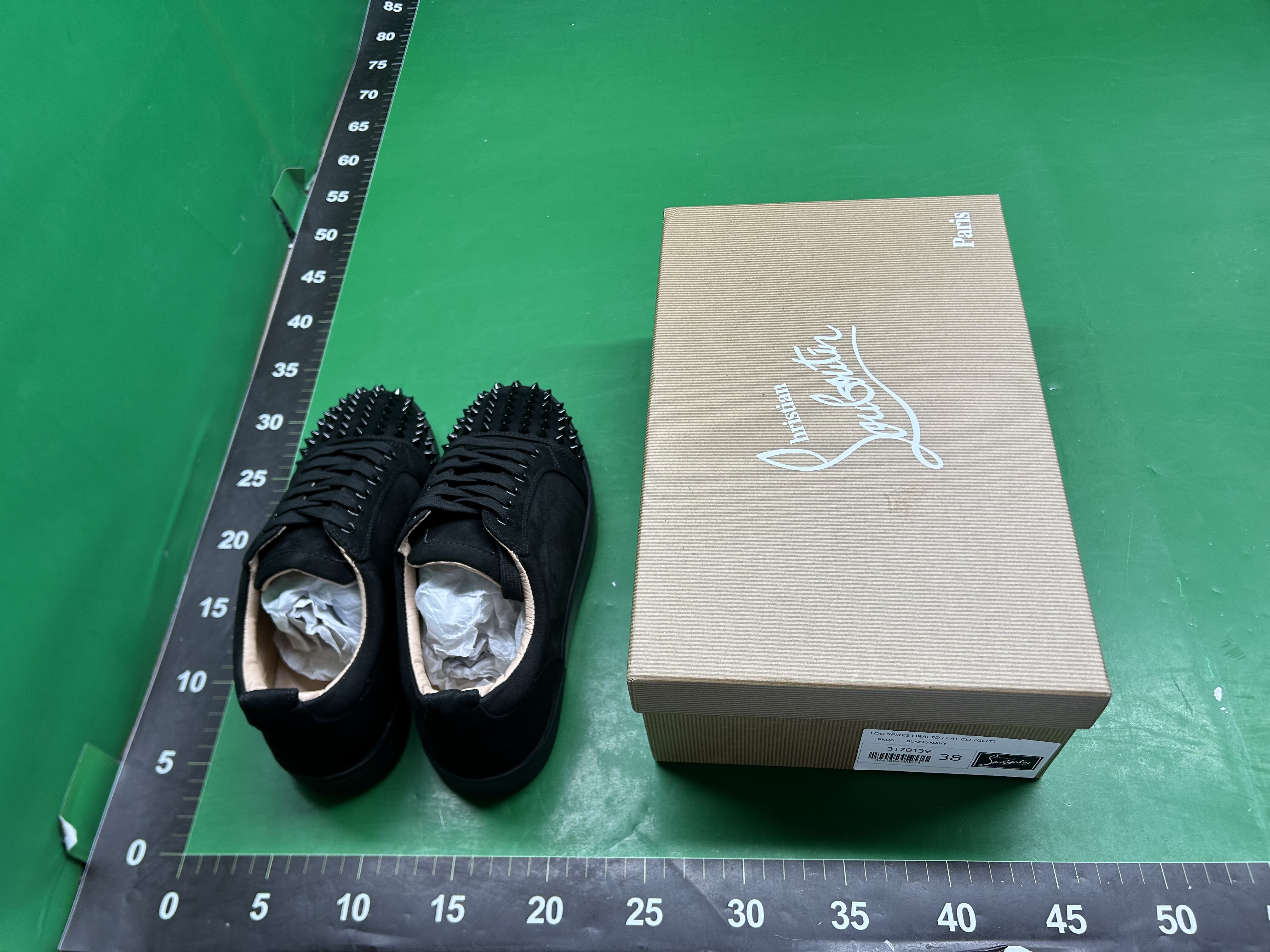 LTTL电绣男鞋黑色刺绣低帮柳钉平底休闲鞋月牙鞋厚底 — foto QC 1