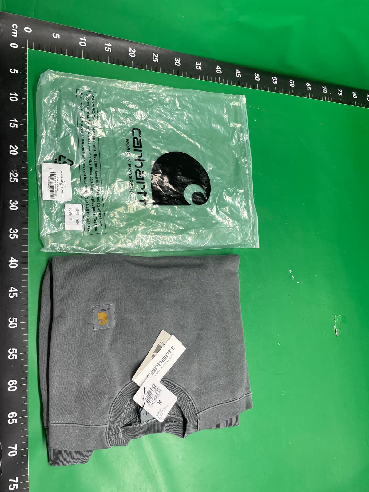 跨境专供CarharttWIP卡哈特24ss秋季款经典水洗做旧男女圆领卫衣 — foto QC 1