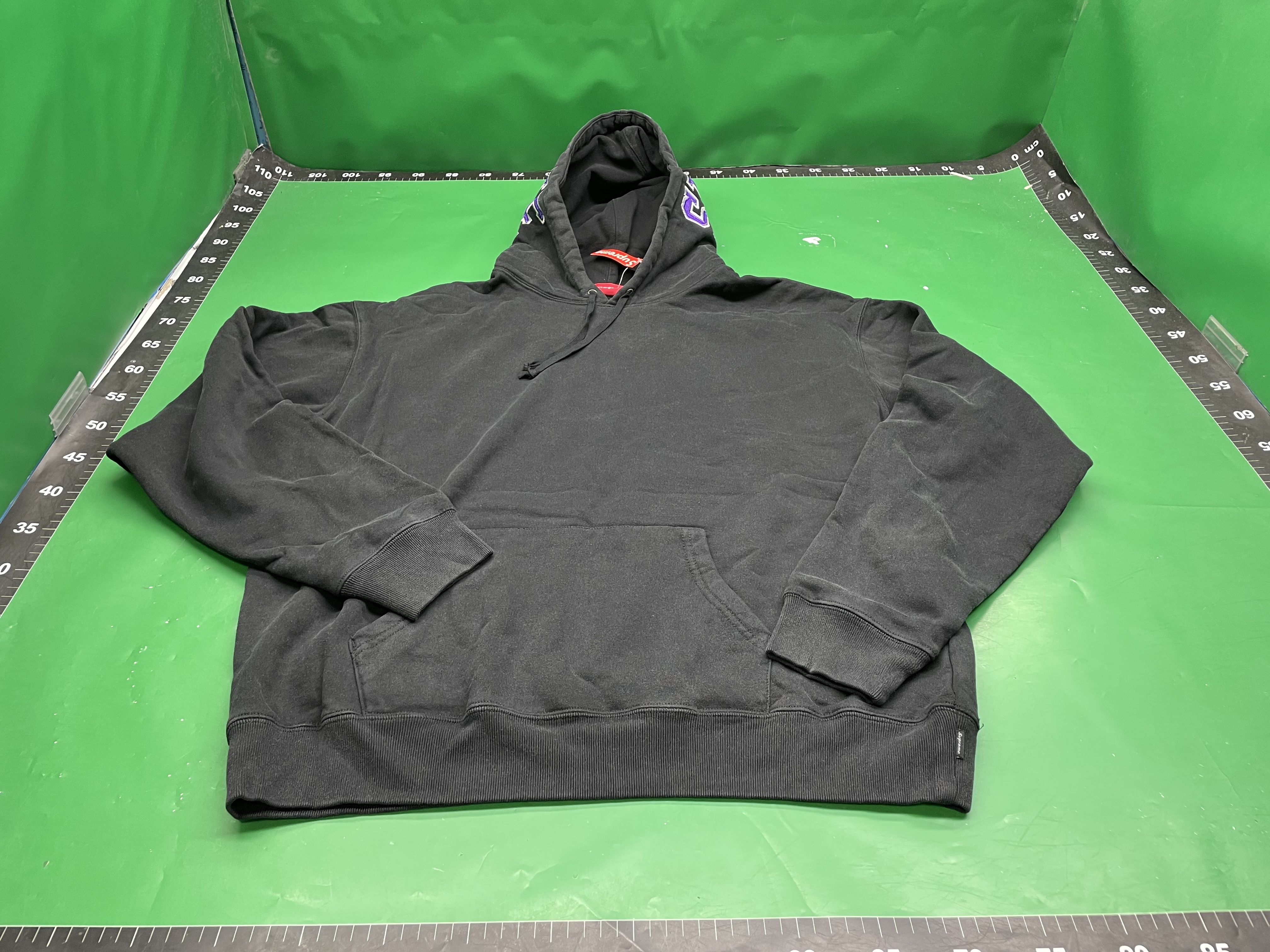 跨境 Supreme 25FW Satin Hooded 经典刺绣大logo连帽卫衣帽衫 — foto QC 1
