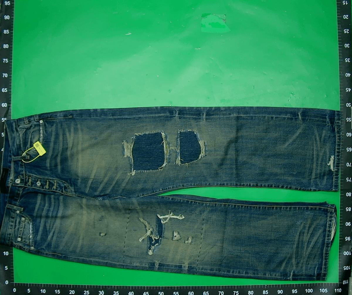 No Faith Studios Japanese Twill Fabric Distressed Whiskered Jeans, Same Style as Travis Scott — foto QC 1