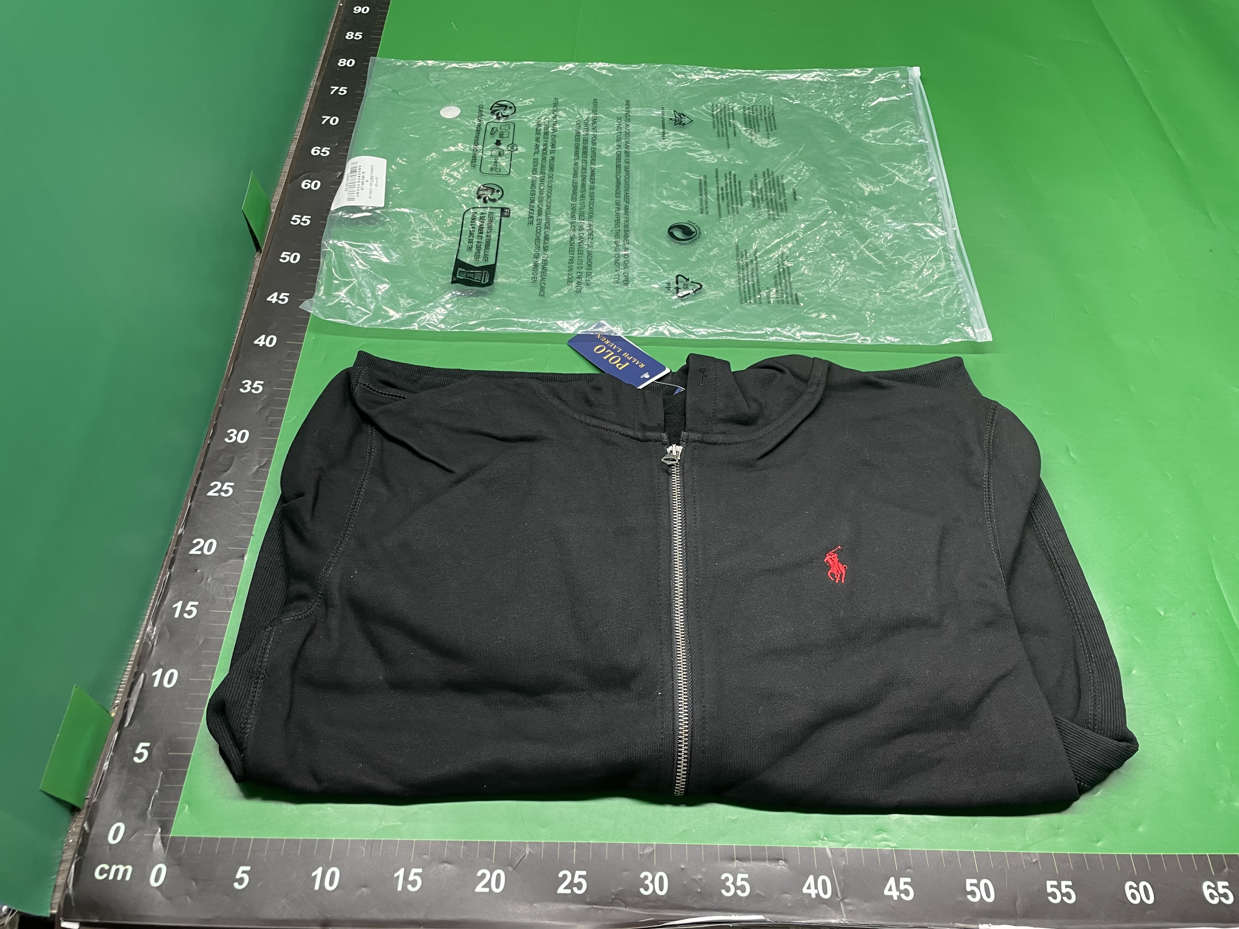 跨境供货外贸RL拉夫纯色小马标休闲连帽卫衣外套男女同款连帽 — foto QC 1