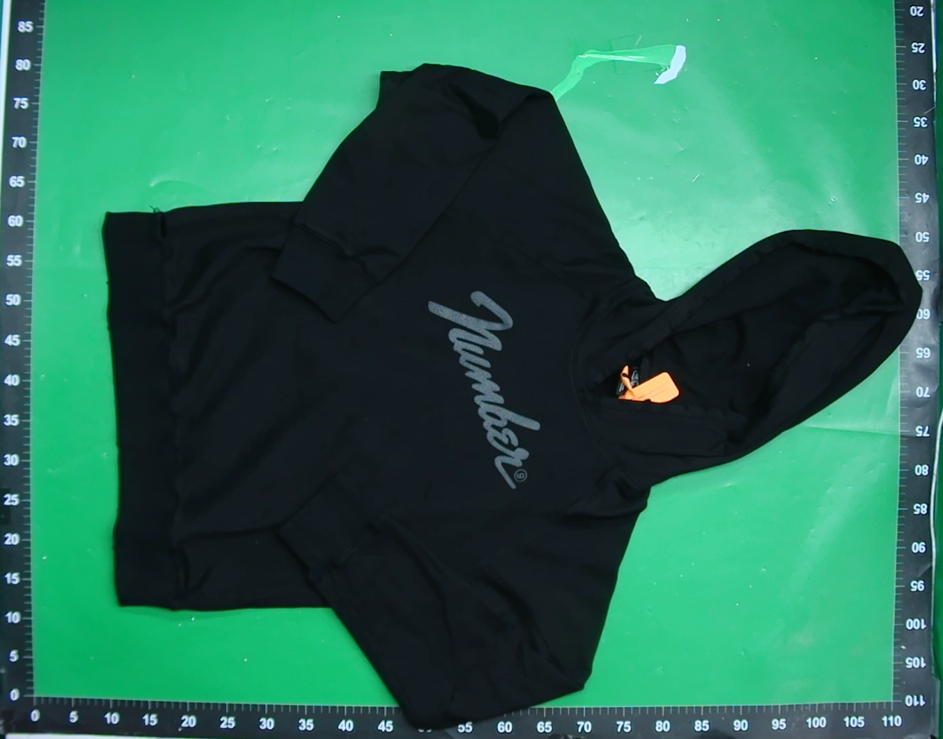 自主Number(N)ine the high streets hoodie05AW纯黑破坏龟裂卫衣 — foto QC 1