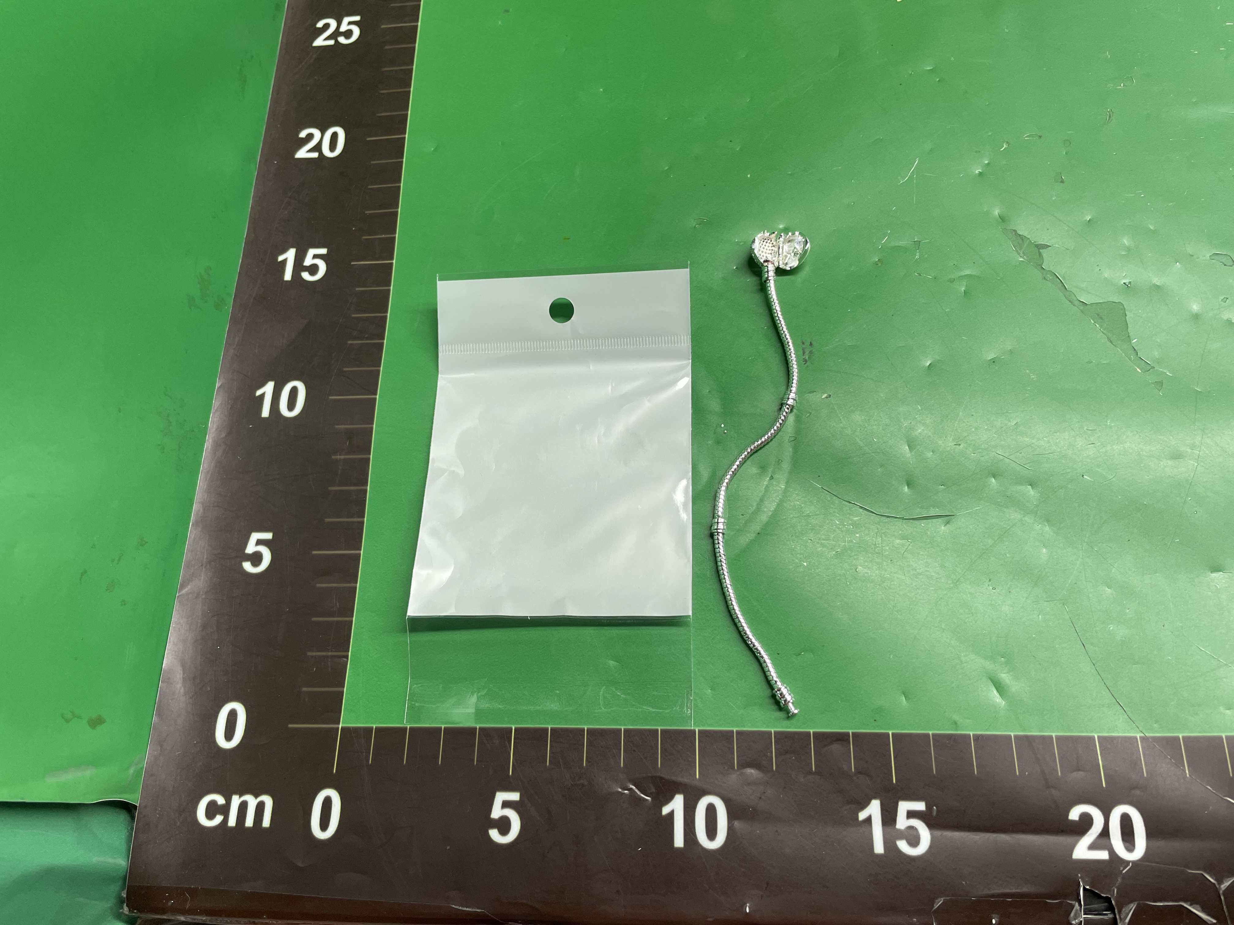 原创潘家蛇骨链白铜镀银满钻爱心玫瑰金手链时尚diy跨境串珠配件 — foto QC 1