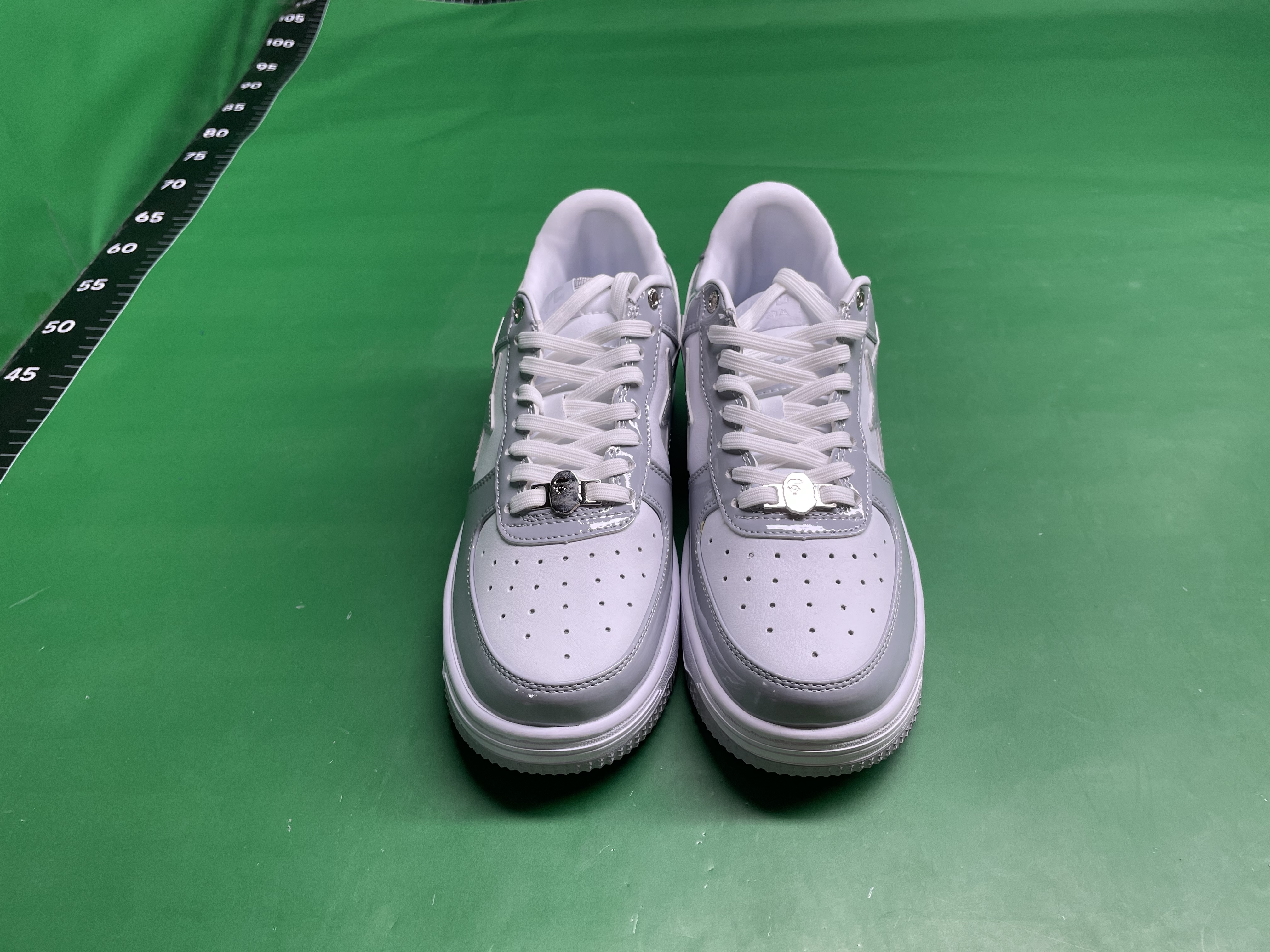 Bape Sta  猿人头空军联名漫威黑白熊猫漆皮厚底增高低帮男女板鞋 — foto QC 1