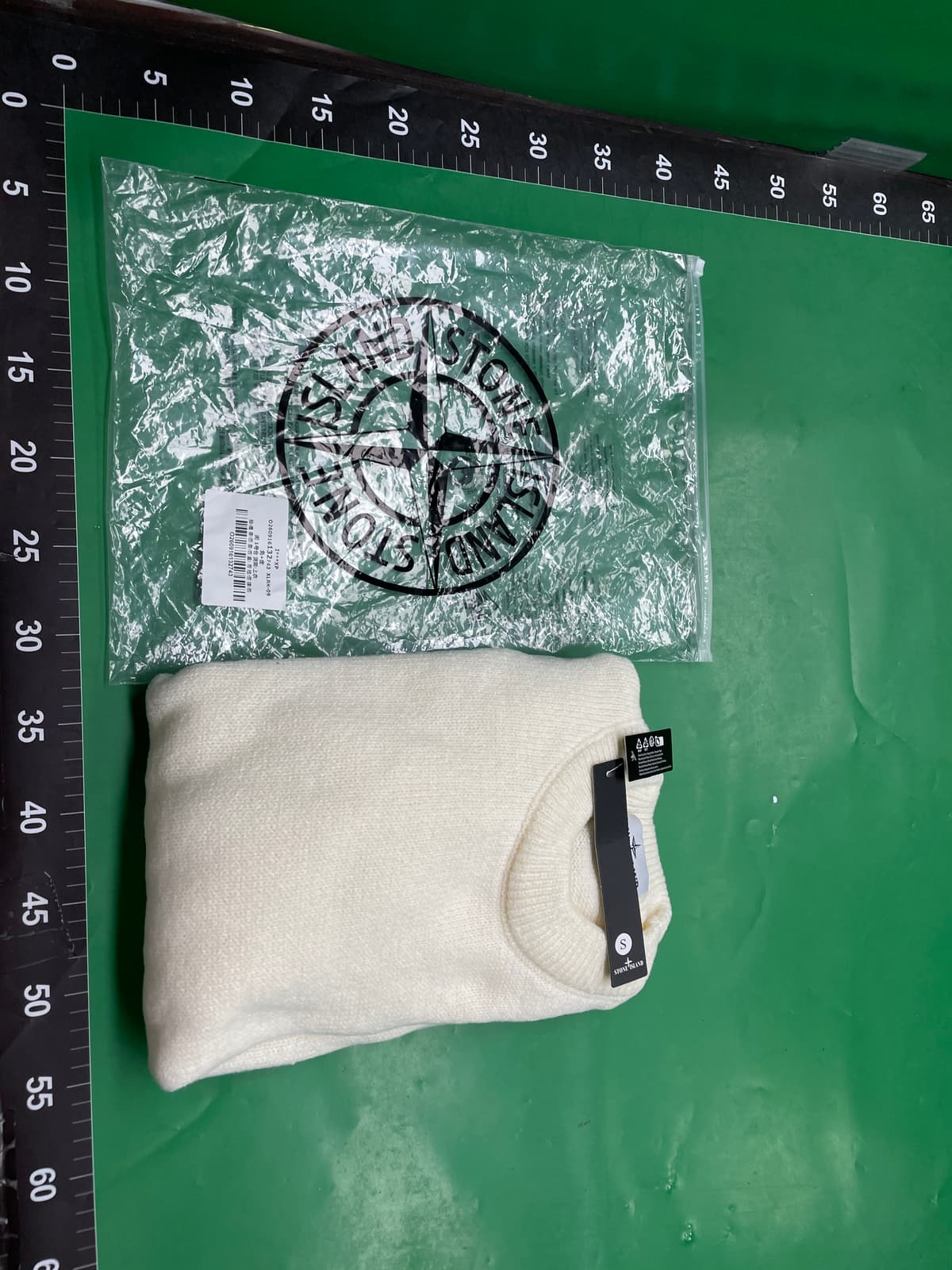 跨境欧美STONE石头袖标圆领打底薄款针织衫 秋冬保暖男女套头毛衣 — foto QC 1