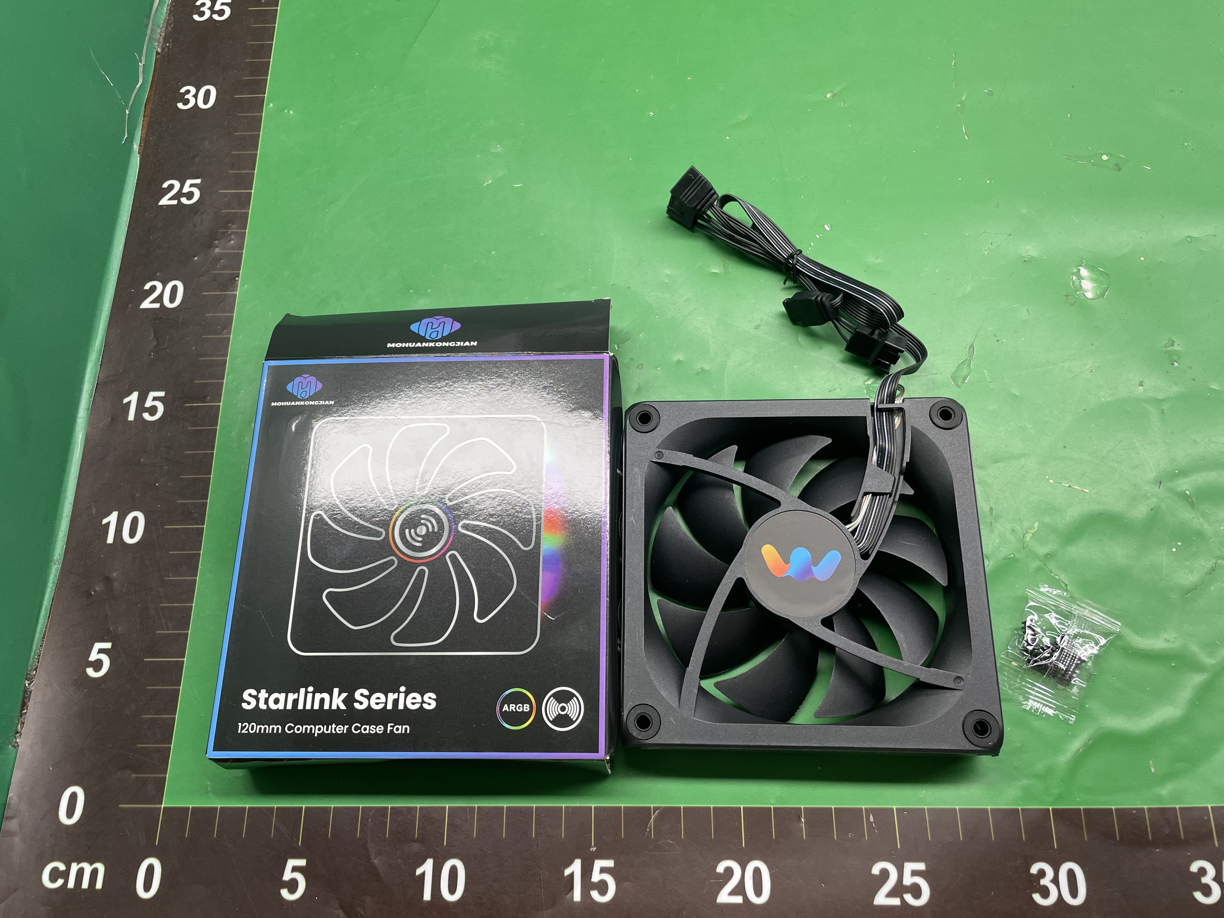 V240V360三联排积木风扇ARGB光效电脑散热12cm联体风冷风扇散热排 — foto QC 1