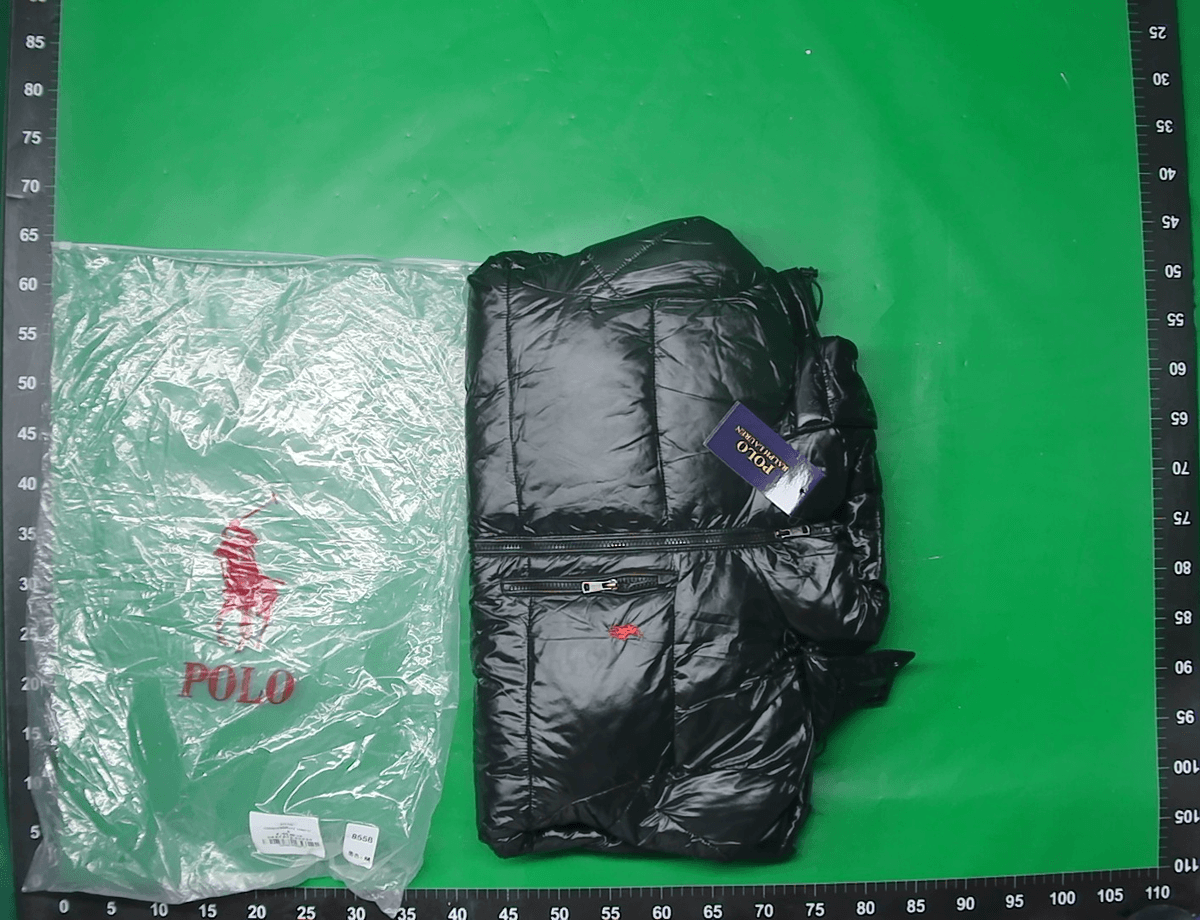 跨境RL拉风小马刺绣亮面半高领可拆卸领羽绒服男棉男欧码爆款外套 — miniatura QC 2