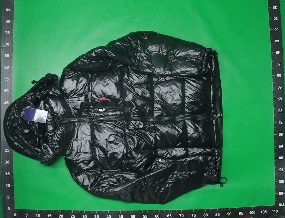 跨境RL拉风小马刺绣亮面半高领可拆卸领羽绒服男棉男欧码爆款外套 — foto QC 1