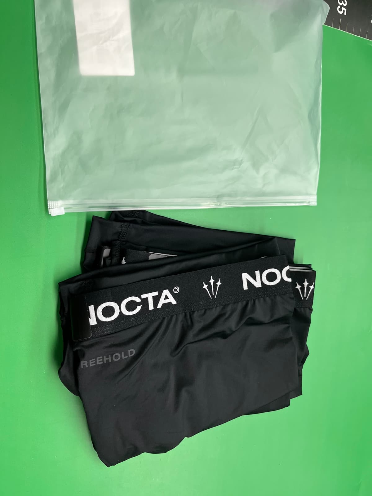 Nocta Men's Drake Collaboration Fashionable Comfortable Sports Quick-Drying Boxer Briefs Four-Corner Knit Black Stretch Thin — foto QC 1