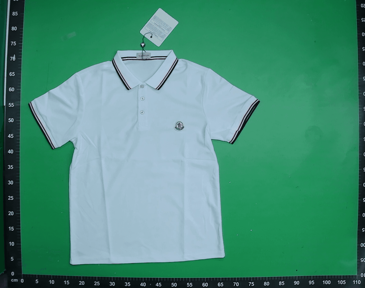 蒙家高版本新款胸口徽章翻领POLO衫M家纯短袖t恤男上衣宽松批发 — foto QC 1