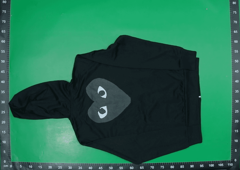 Hooded Sweatshirt with Large Black Heart Print on the Back — miniatura QC 3