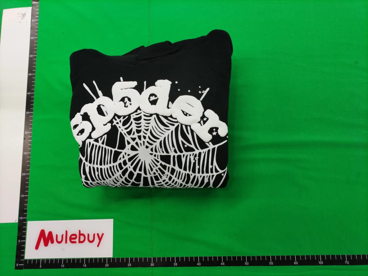 Sp5der Hoodle美式潮牌55555蜘蛛网PINK印花潮流加绒连帽衫卫衣 — foto QC 1