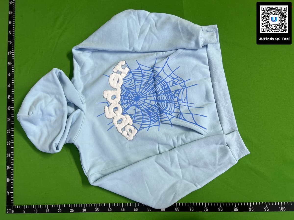 Sp5der Hoodle美式潮牌55555蜘蛛网PINK印花潮流加绒连帽衫卫衣 — foto QC 1