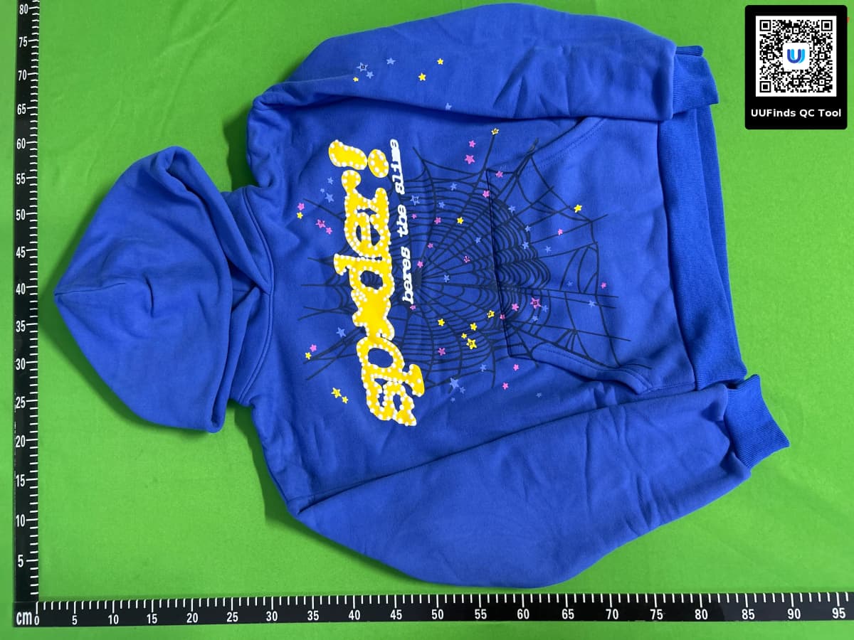 Sp5der Hoodle美式潮牌55555蜘蛛网PINK印花潮流加绒连帽衫卫衣 — foto QC 1