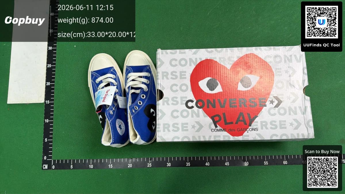 CDG PLAY x Converse川久保龄 支持扫码 偏大一码 — foto QC 1