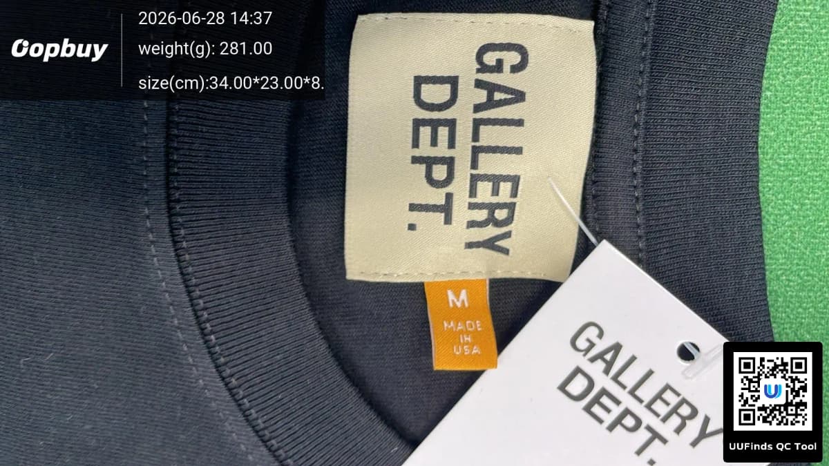 潮牌Gallery基础款字母logo印花休闲男女宽松短袖T恤情侣装 — foto QC 1