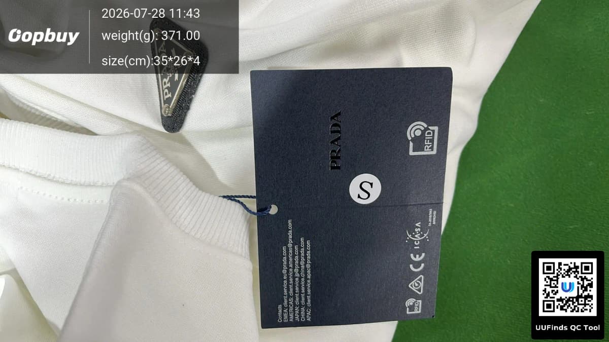 跨境代发奢潮pra普家金属三角LOGO男女同款秋冬宽松百搭卫衣可代 — foto QC 1