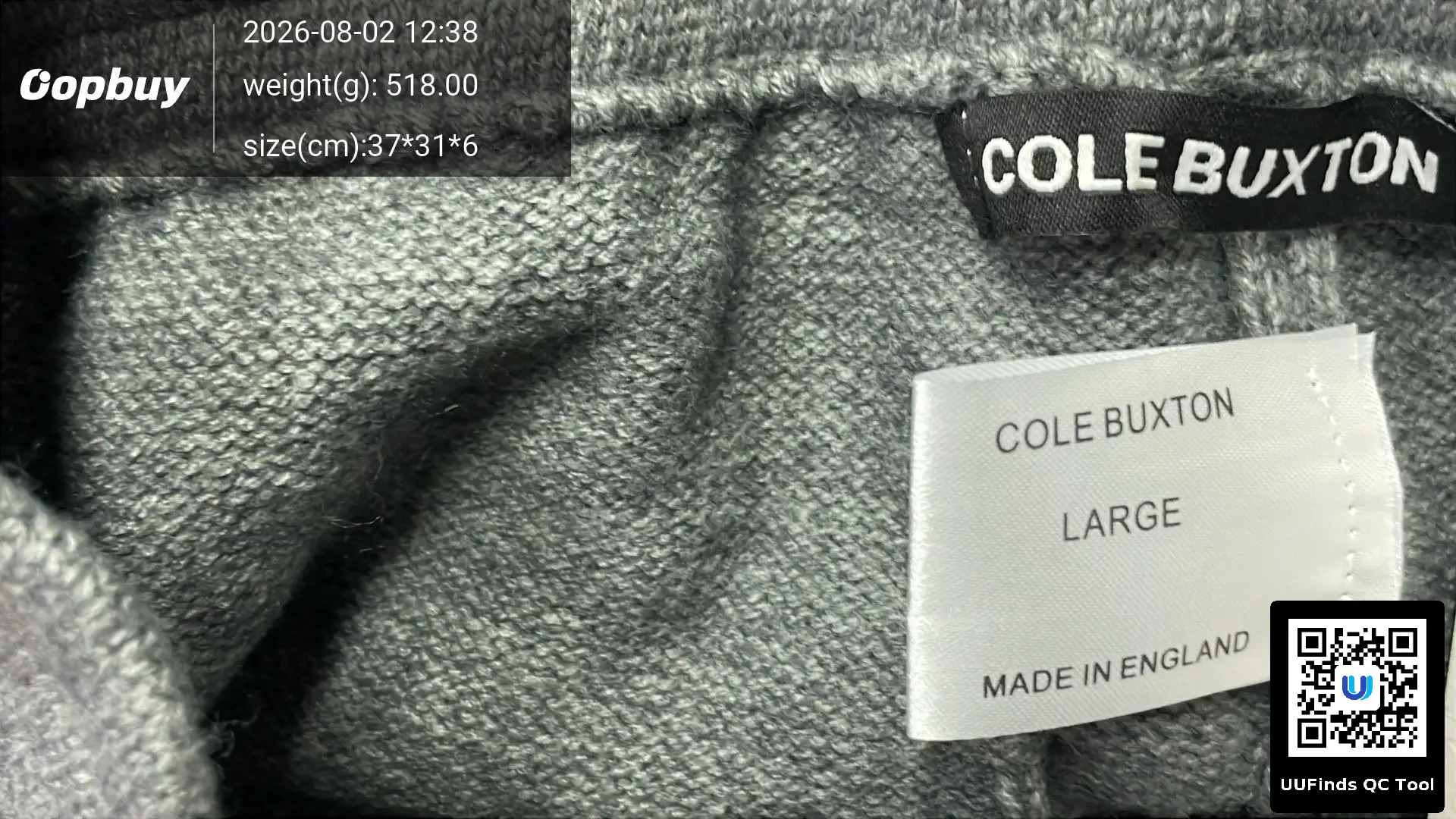 Cole Buxton提花字母logo毛线抽绳CB短裤高街简约基础直筒休闲裤 — foto QC 1